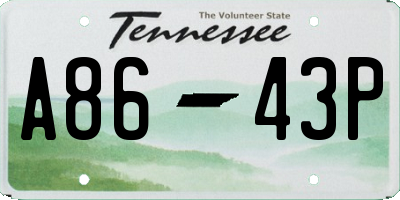 TN license plate A8643P