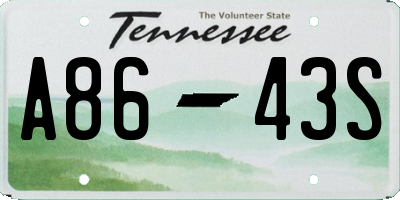 TN license plate A8643S