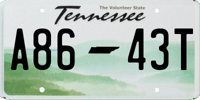 TN license plate A8643T