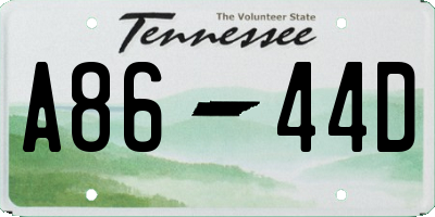 TN license plate A8644D