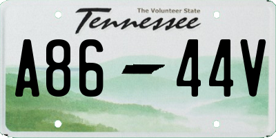 TN license plate A8644V