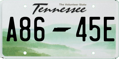 TN license plate A8645E