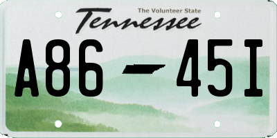 TN license plate A8645I