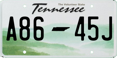 TN license plate A8645J
