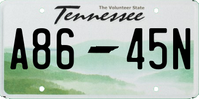 TN license plate A8645N