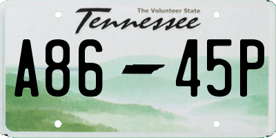 TN license plate A8645P
