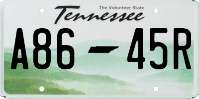 TN license plate A8645R