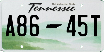 TN license plate A8645T