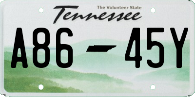 TN license plate A8645Y