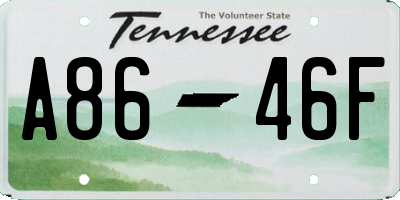 TN license plate A8646F