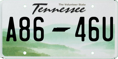 TN license plate A8646U