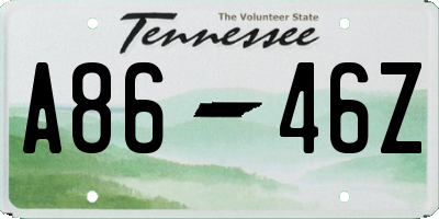 TN license plate A8646Z