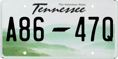TN license plate A8647Q