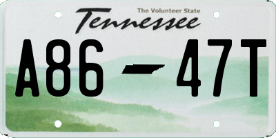 TN license plate A8647T
