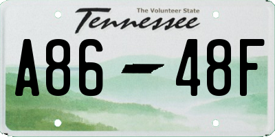 TN license plate A8648F