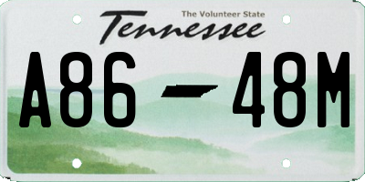 TN license plate A8648M