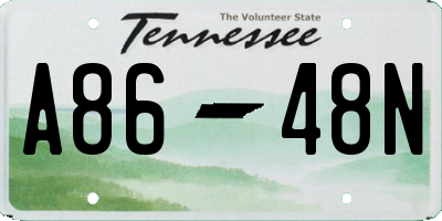 TN license plate A8648N