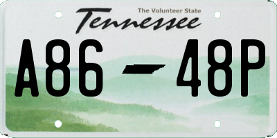 TN license plate A8648P