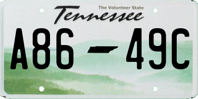 TN license plate A8649C