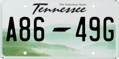 TN license plate A8649G