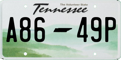 TN license plate A8649P