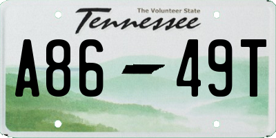 TN license plate A8649T