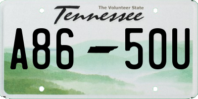 TN license plate A8650U