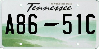TN license plate A8651C