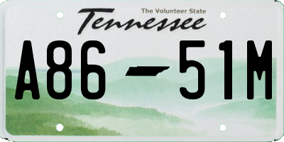 TN license plate A8651M