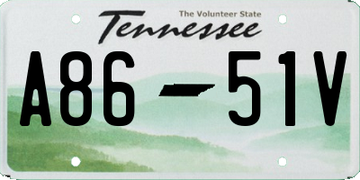 TN license plate A8651V