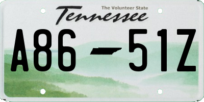 TN license plate A8651Z