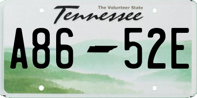 TN license plate A8652E