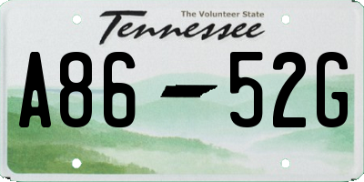 TN license plate A8652G