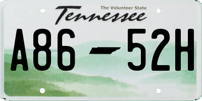 TN license plate A8652H