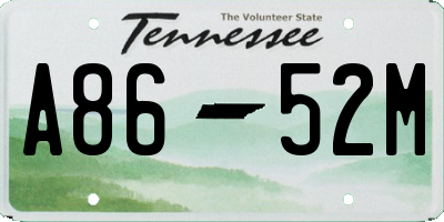 TN license plate A8652M