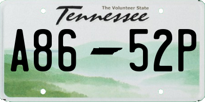 TN license plate A8652P