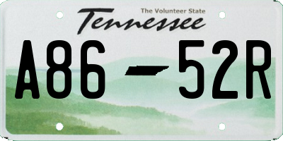 TN license plate A8652R