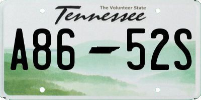 TN license plate A8652S