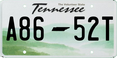 TN license plate A8652T