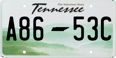 TN license plate A8653C