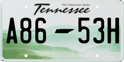 TN license plate A8653H