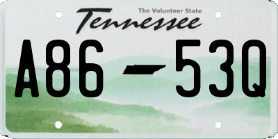TN license plate A8653Q