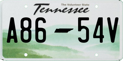 TN license plate A8654V