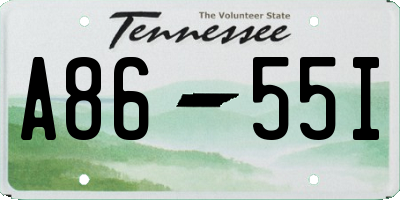 TN license plate A8655I
