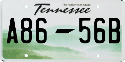 TN license plate A8656B
