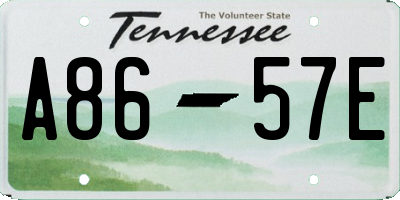 TN license plate A8657E