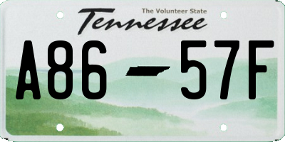 TN license plate A8657F