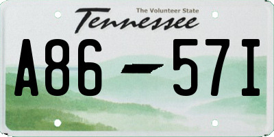 TN license plate A8657I