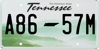 TN license plate A8657M