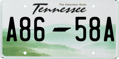 TN license plate A8658A